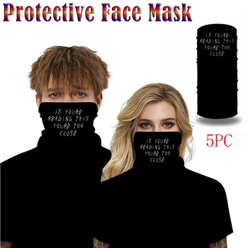 

Face Mask Washable Proof Protect Face Mouth Cover Outdoor Youre Too Close Silk Head Scarf Foulard Femme Facemask Cachecol