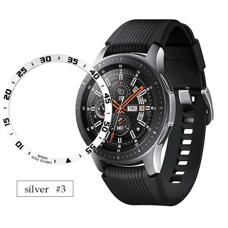 silver time 3 Металлический внешний край стиль для samsung galaxy watch 46 мм/42 мм gear S3 Frontier/классический спортивный чехол Аксессуары для часов 20 мм 22 мм - Цвет: silver time 3
