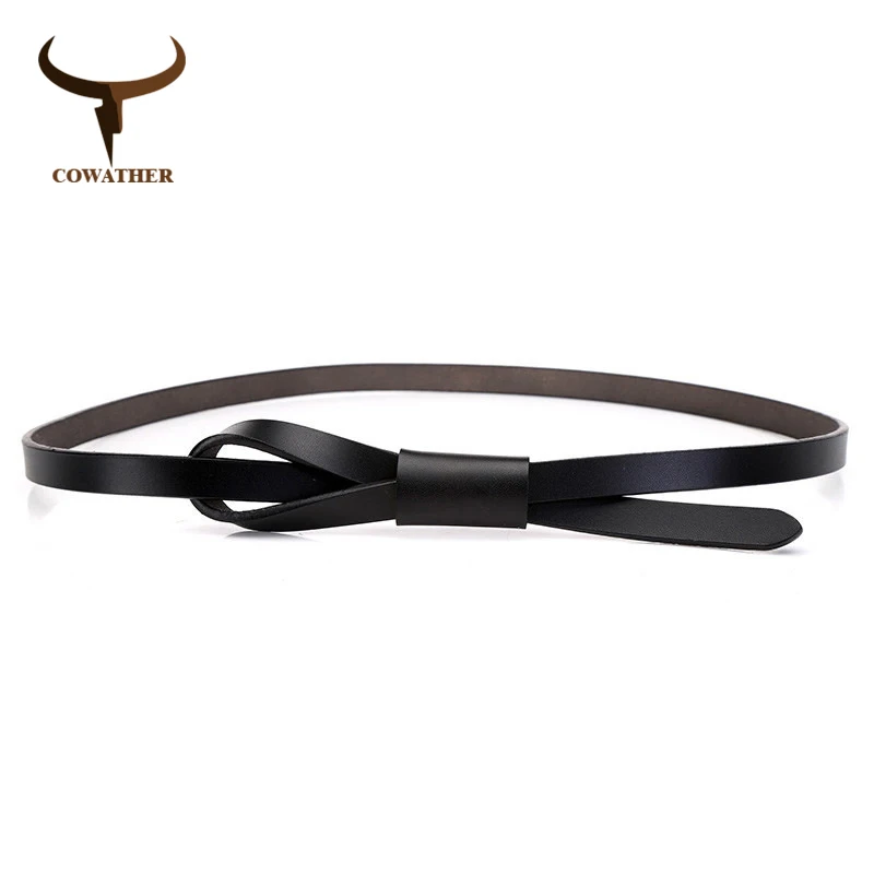 leather belts for women COWATHER cowhide women belt fashion design thin cow leather female strap golden buckle  jeans dress belt  new arrival waistband slim belt for women Belts