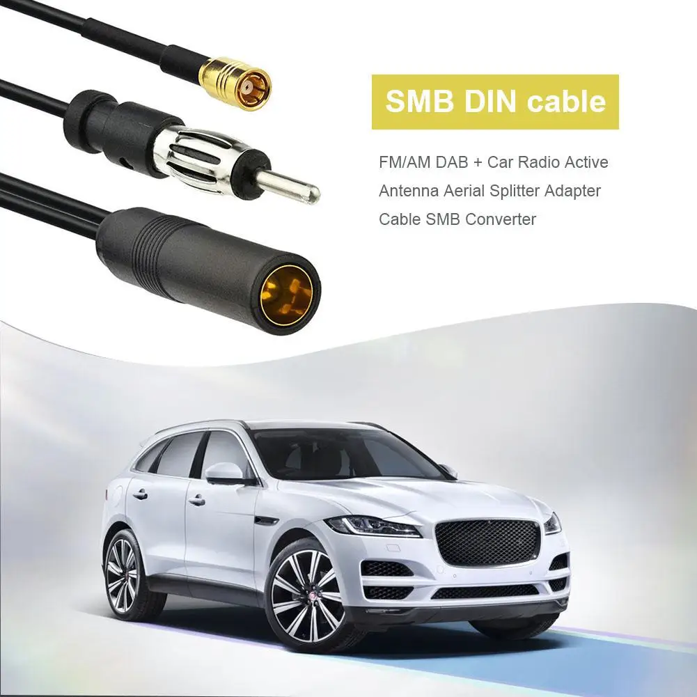 DAB FM AM Автомобильная Радио активная антенна конвертер SMB DIN кабель адаптер автомобильная антенна конвертер