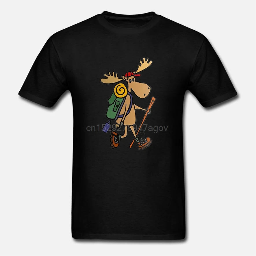 Мужская футболка юмористический фанки Moose Hiker с принтом Футболки | одежда