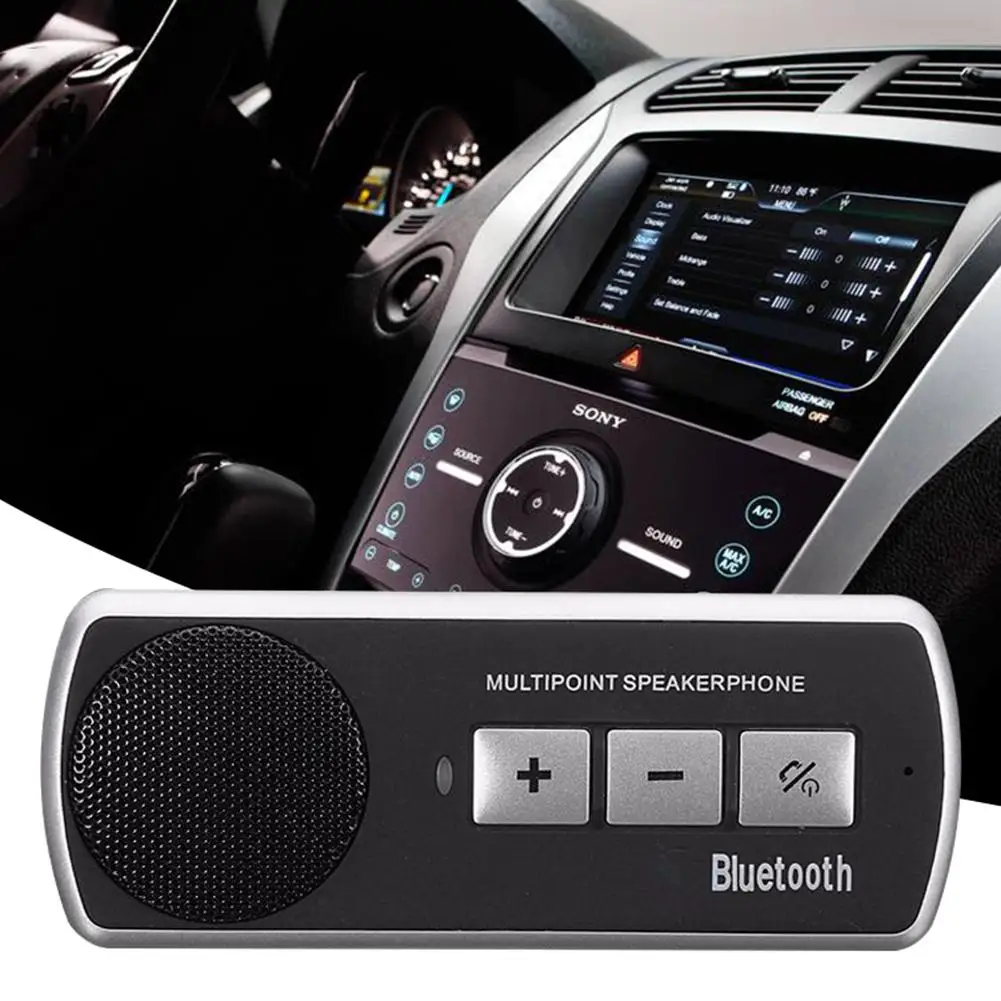 Автомобильный MP3-плеер Bluetooth громкой связи солнцезащитный козырек клип крепление в автомобиле авто беспроводной динамик телефон FM модулятор автомобильные аксессуары