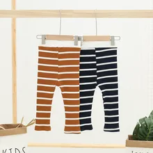 Детская одежда; поколение жира; ; Универсальные леггинсы в полоску для маленьких девочек; брюки; N162