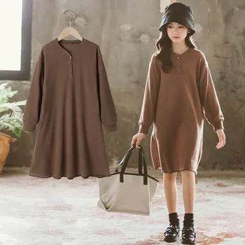 

Girls Dresses Clothing Fashion Long Sleeve Dress Fall 2020 New Children Korean Princess Dresses Big Kids Bottoming Dress Clothes