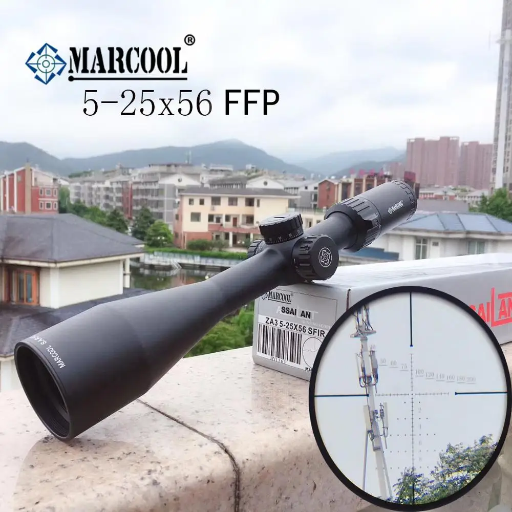 

Marcool 5-25x56 FFP IG Riflescope Adjustable Red Dot Hunting Light Tactical Scope Reticle Optical Rifle Scope Fast Focus