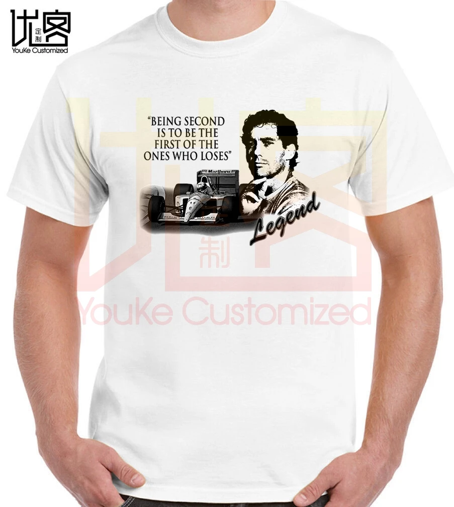 2020 Ayrton Senna T Shirt John Player Special Team Lotus T-Shirt Fashion Short Sleeve Tee Mens Graphic Cotton Tshirt | Мужская одежда