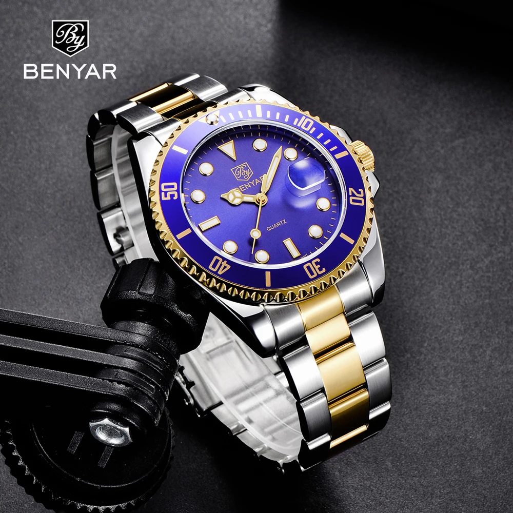 BENYAR Top Brand Luxury Fashion Mens Watches MIYODA 2115 Sport Watch Men Stainless Steel Military Waterproof Business Reloj 2021