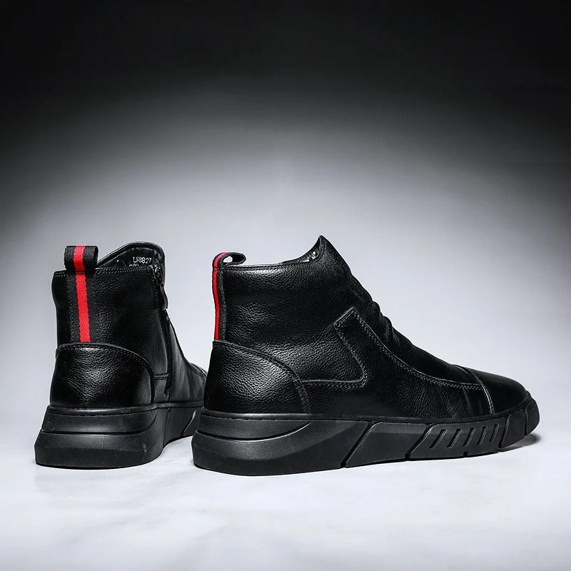 Модные кожаные мужские ботинки в стиле ретро; высокие рабочие ботинки с боковой отделкой; цвет черный, коричневый; уличные ботинки-дезерты; модная мужская обувь