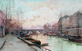 

5 Handmade Art Paintings by College Teachers - Paris scenes cityscape 05 Eugene Galien impressionism - Oil Painting on Canvas