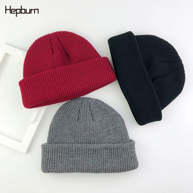 

Hepburn Brand Brimless Hats Hip Hop Beanie Skull cap Women Men Unisex Casual Pumpkin Melon Cap Fisherman Docker Hat Slouchy