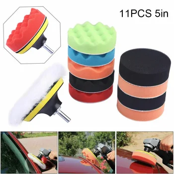 

11pcs 5in Buffing Sponge Polishing Pad Kit For Car Polisher Buffer Stock