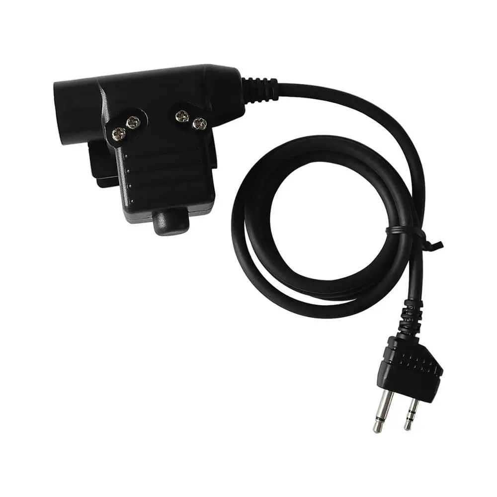 U94 PTT Tactical System Military Headset Adapter Plug Push to Talk for Kenwood Motorola 2 way 5