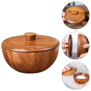 

1pc Acacia Practical Chic Serving Bowl Seasoning Bowl Rice Bowl Food Container for Restaurant Kids