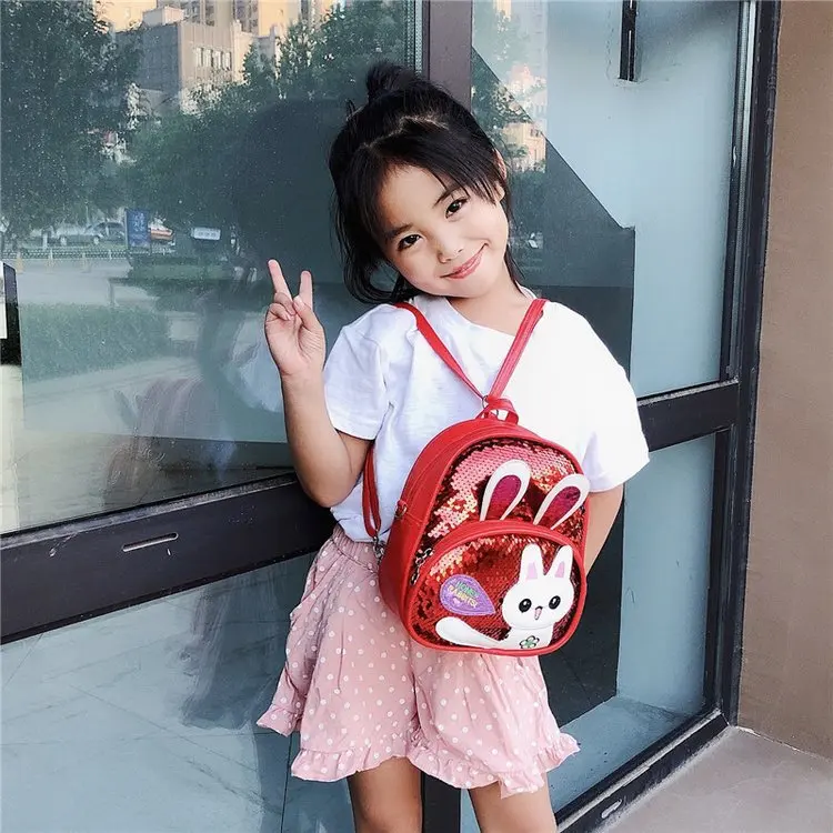 

2019 New Style Sequin Cute Rabbit Backpack Shoulder Bag Mini Popular Hot Selling CHILDREN'S Rucksack