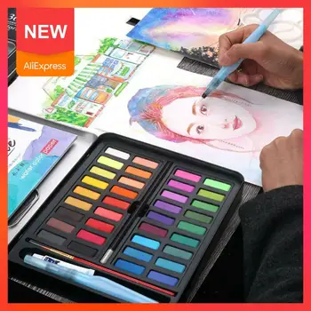 

36 Colors Solid Watercolor Paint Set Portable Metal For Beginner Drawing Box Art Pigment Watercolor Supplies For Artist Z6B5