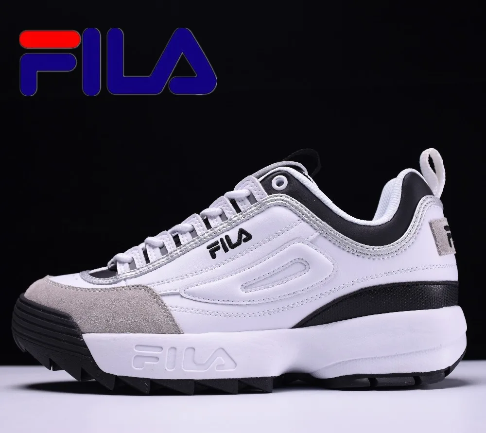 Fila Disruptor II 2, женские кроссовки, кроссовки для бега, светильник, серый, темно-синий, толстая подошва, увеличивающие рост, мужские низкие уличные кроссовки, Размеры 35-44