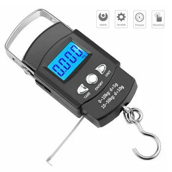 

Electronic Balance Hand Scales,Mini Pocket Digital Travel Suitcase Luggage Scale,Precision Steelyard Scales For Fishing 50kg/10g