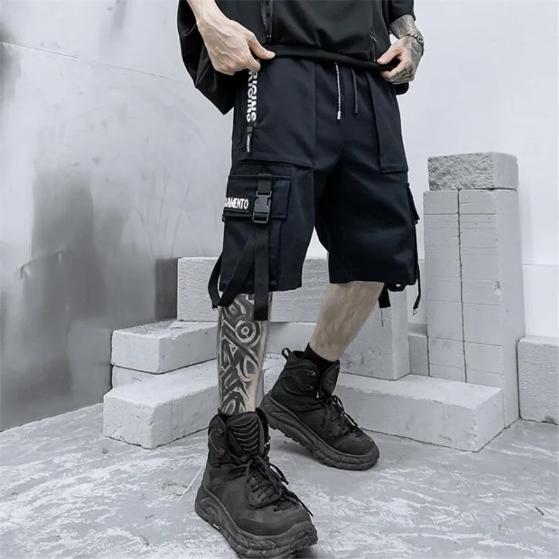Multi Pockets Techwear Cargo Shorts Man 