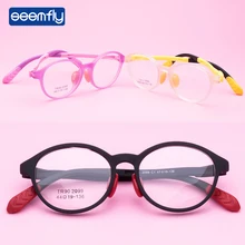 Seemfly детская модная мягкая TR90 детская оправа для очков противоударный молодежь удобная круглая оправа для очков