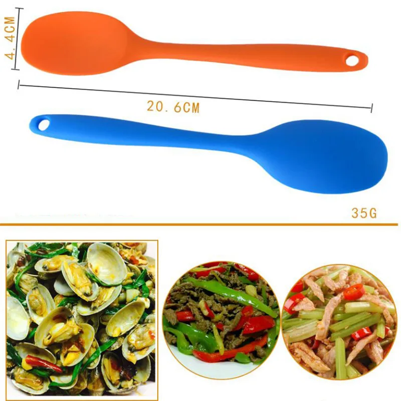 Silicone Spoon Heat Resistant Easy To Clean Non-stick Rice Spoons High Temperature Spoon Tableware Utensil Kitchen Tool silicone kitchen utensils silicone cooking spoon