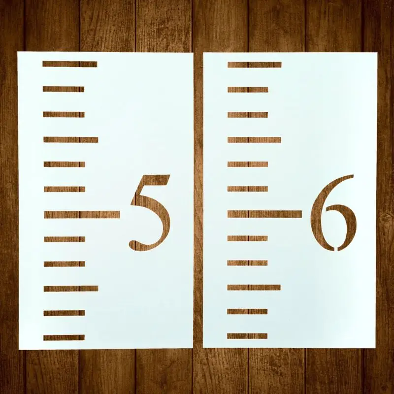 

6pcs/set 6Inch Scale Ruler Growth Chart Stencil Template Reusable Painting Decor