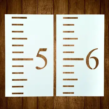 

6pcs/set 6Inch Scale Ruler Growth Chart Stencil Template Reusable Painting Decor