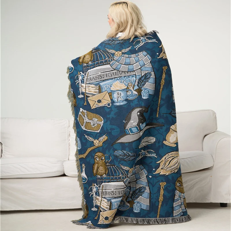 Американское рождественское одеяло, многофункциональное голубое волшебное покрывало для дивана с совой, Cobertor, пылезащитный чехол, кондиционер, одеяло s для кровати