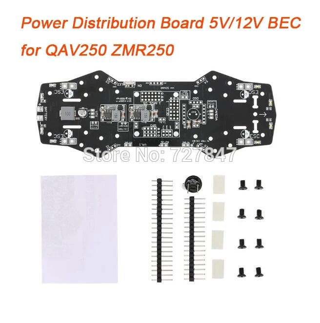

Power Distribution Board PDB Board 5V/12V BEC Buzzer LED Support OSD for F3 CC3D Naze32 Flight Control QAV250 ZMR 250 RC FPV Dro