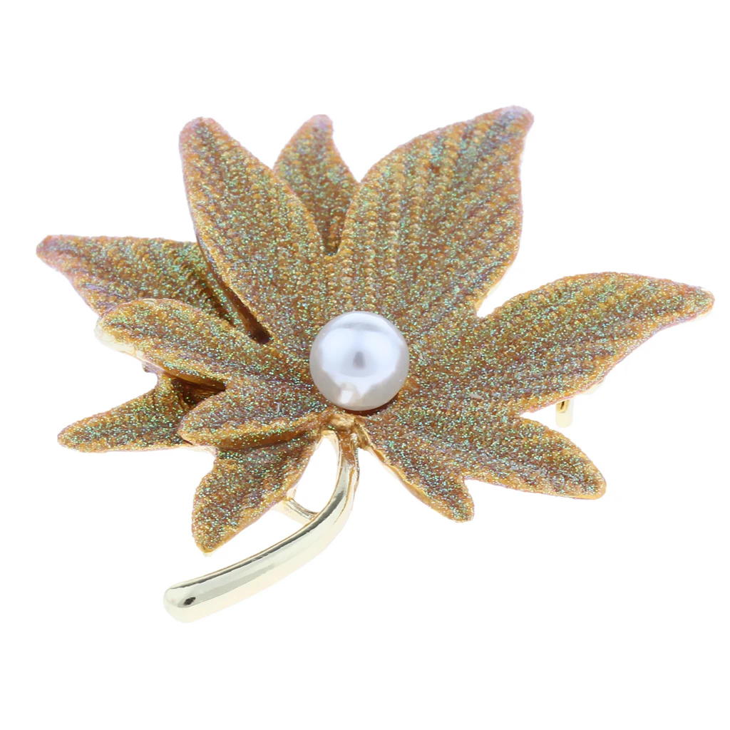 Maple Leaf Brooch - Double Layer Brooch Pins - Pearl Brooch - for Both Women and Men, Makes You More Elegant and Attractive