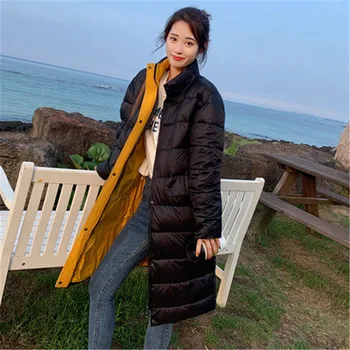 

Fashion Cotton Clothing Female 2020 New Autumn Winter Parkas Coats Women Korean Loose Standing Collar Long Cotton Jacket XA253