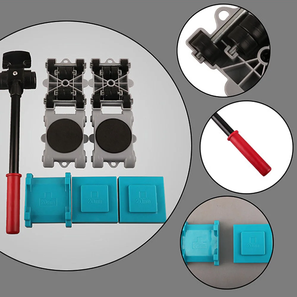 

8pcs Home Trolley Easy Furniture Lifter Mover Tool Set Moving Sliders