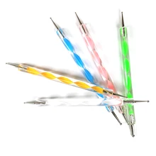 5 палочек для ногтей спиральная точечная Дрель Ручка Акриловая двухголовая спиральная стержень украшение точка цветок Маникюрный Инструмент