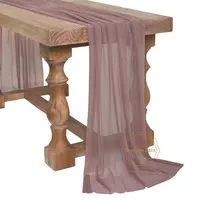 Sheer Chiffon Luxury Mauve Table Runner 29in x 14ft Wedding Rustic Boho Party Bridal Shower Birthday Christmas Decorations