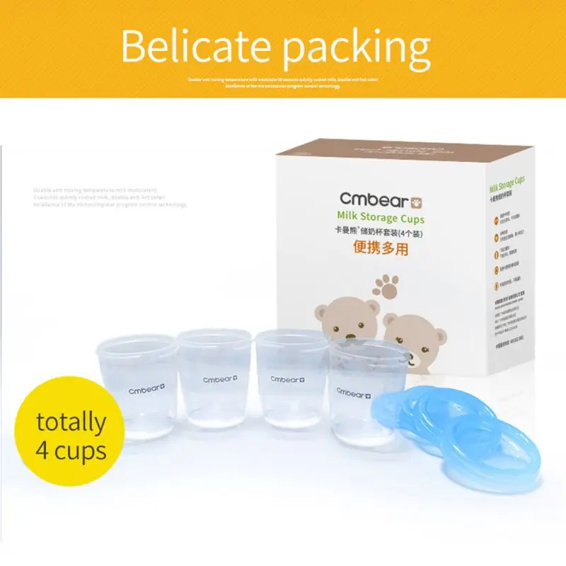Breast Milk Storage Bottle Set 180ml Newborn Breast Milk Storage Cups Reusable Wide Neck Food Freezer Fresh Container 4