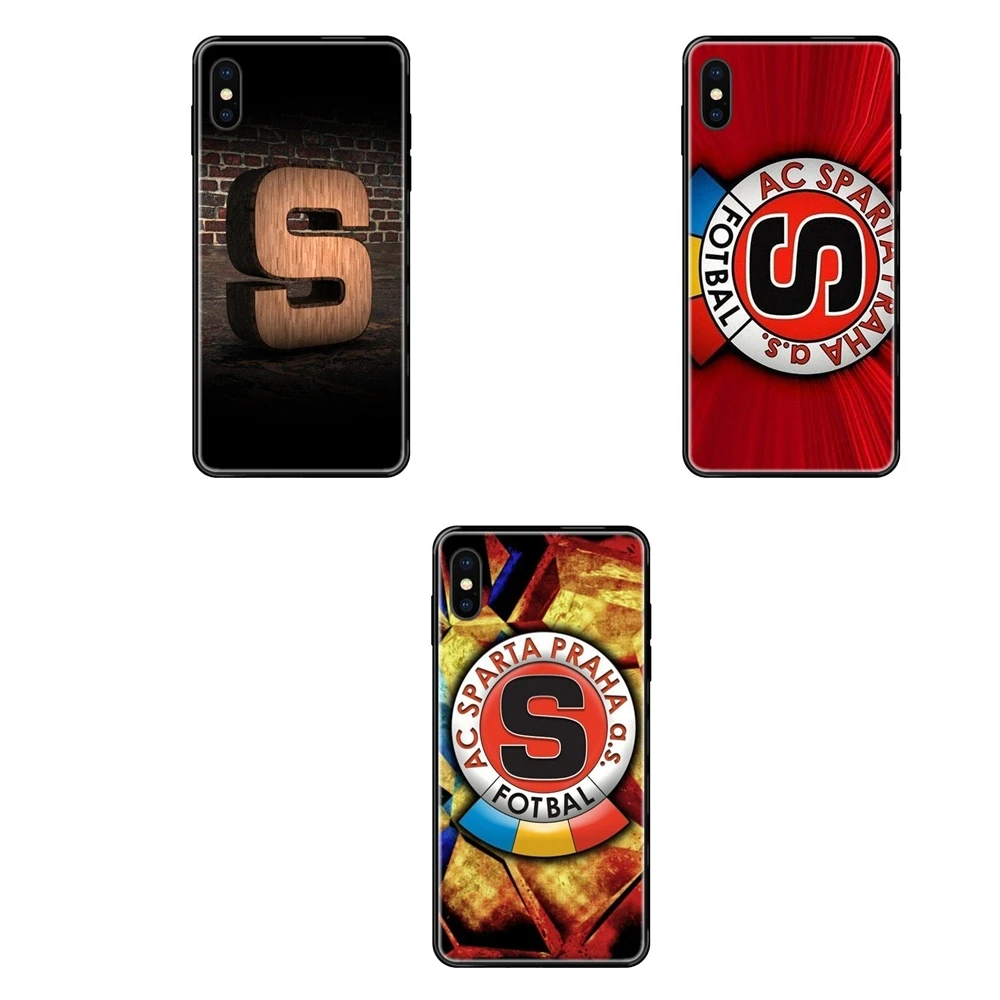 Luxury Quality Black Soft TPU Phone Case For iPhone SE2020 11 12 Plus Pro X XS Max XR 8 7 6S SE 5 5C 5S Painting Sparta Prague | Мобильные