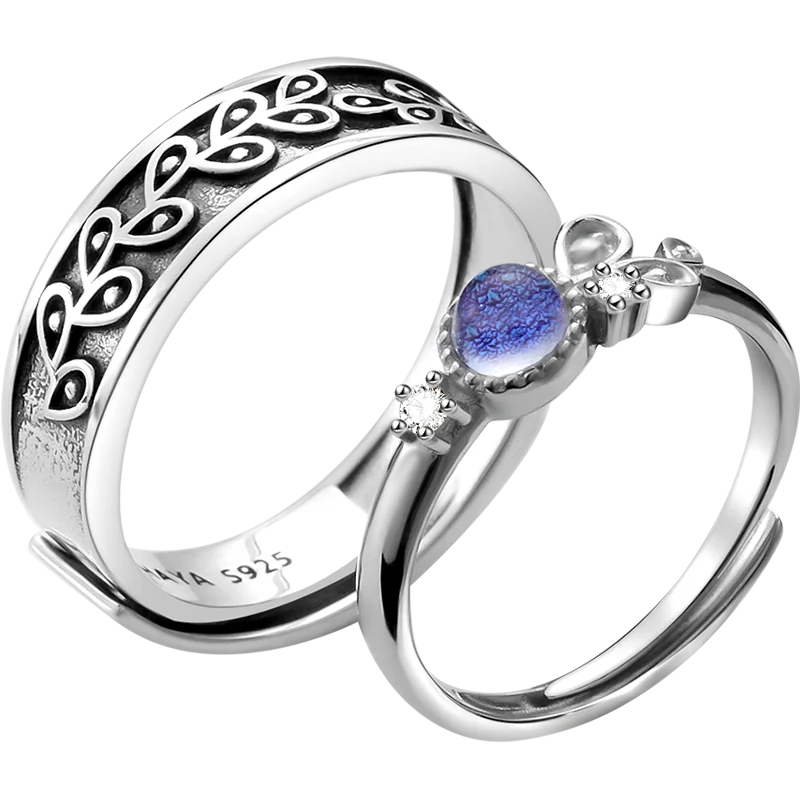 couple of rings Thaya Provence дизайнерское вдохновляющее женское и мужское кольцо, 925 серебро, богемное циркониевое уникальное Фиолетовое кольцо для пар, подарок на помолвку - Цвет камня: couple of rings
