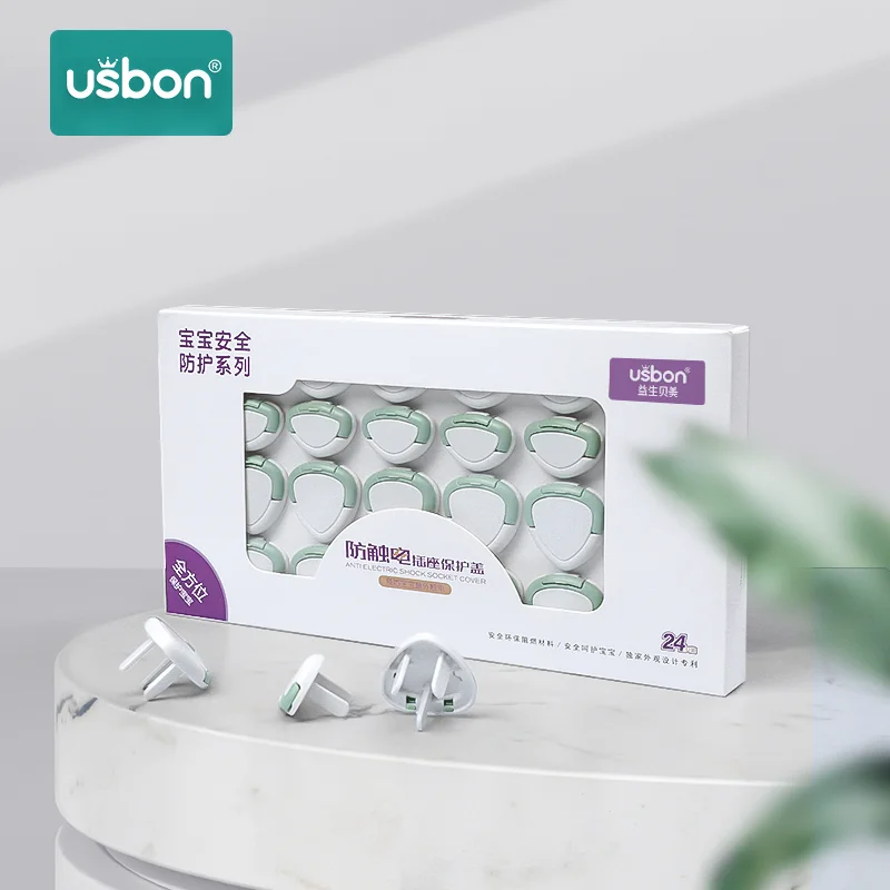 Usbon, 24 шт., европейская розетка, электрическая розетка, защита для детей, защита от электрического удара, заглушки, защитная крышка