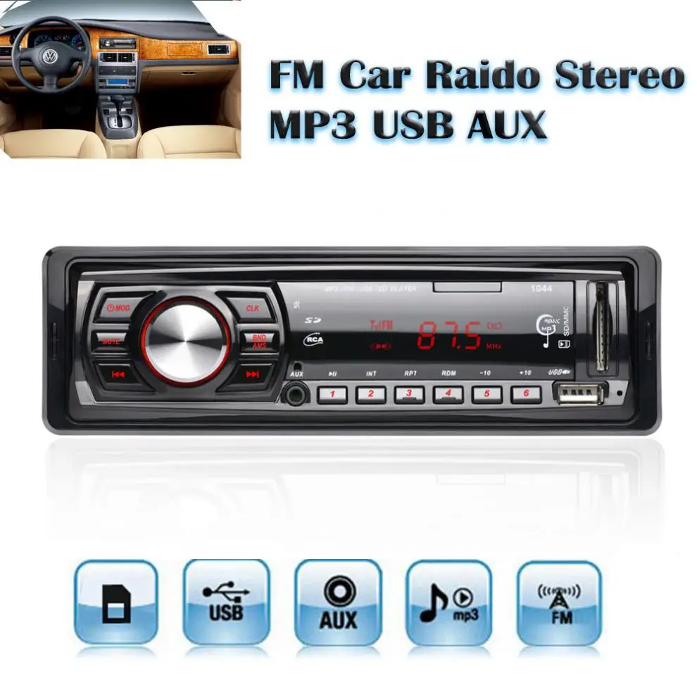 В-dash 50 Вт x 4 FM Автомагнитола стерео аудио плеер светодиодный дисплей FM SD USB MP3 WMA входной приемник с пультом дистанционного управления