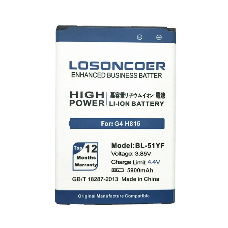 Losoncoe 5900 мА/ч, BL-51YH BL-51YF Батарея для LG G4 Батарея H815 H818 H819 VS999 F500 F500S F500K F500 V32 телефон BL 51YF