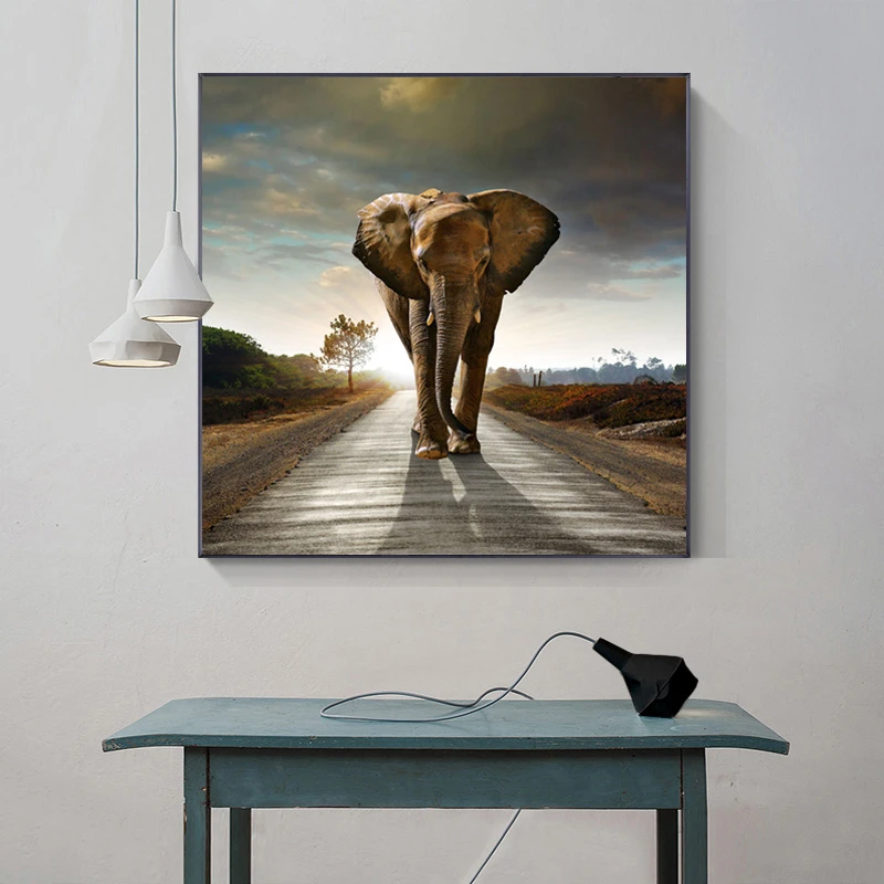 N A Rahmenlose Malerei Innendekoration Malerei Leinwand Malerei Tier Elefant Tiger Adler Poster Malerei Wohnzimmer Schlafzimmer Dekoration MalereiZGQ5375 40X60cm