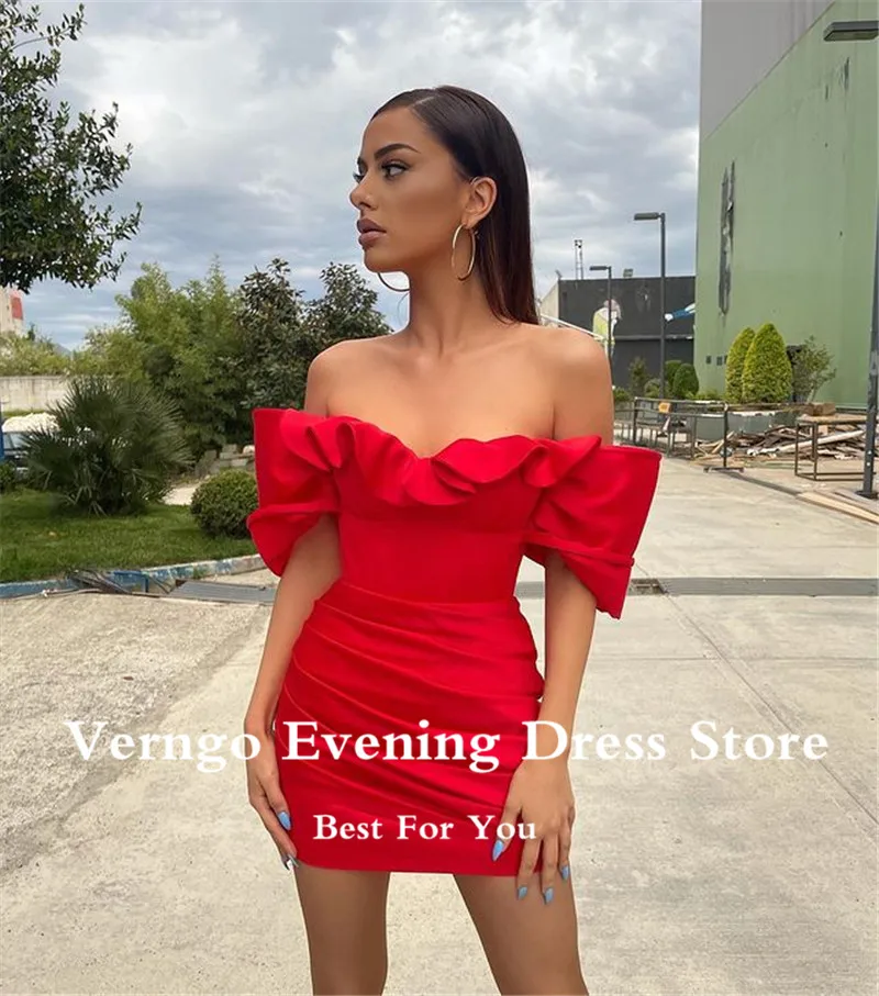 red shorts dress