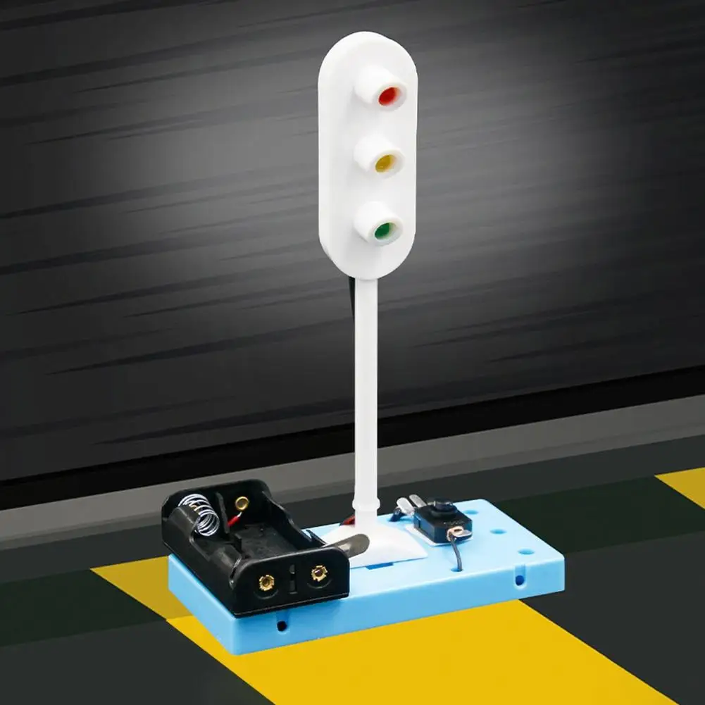 Luz de señal de tráfico eléctrica para niños, modelo de experimento científico, juguete educativo para Creator