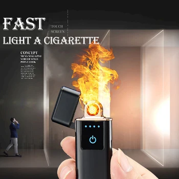 

Fast Light Electronic Cigarette Lighter Windproof Touch Sensor Lighters Men Gadgets Cigar Smoking Accessories Gifts For Men