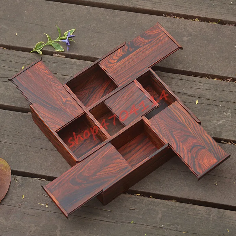 Natural solid wood hand-carved red sandalwood pickup box exquisite handicraft decorations and gifts | Дом и сад