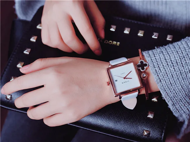 Женские часы простая Корейская версия большого циферблата повседневные Модные трендовые квадратные водонепроницаемые студенческие женские часы