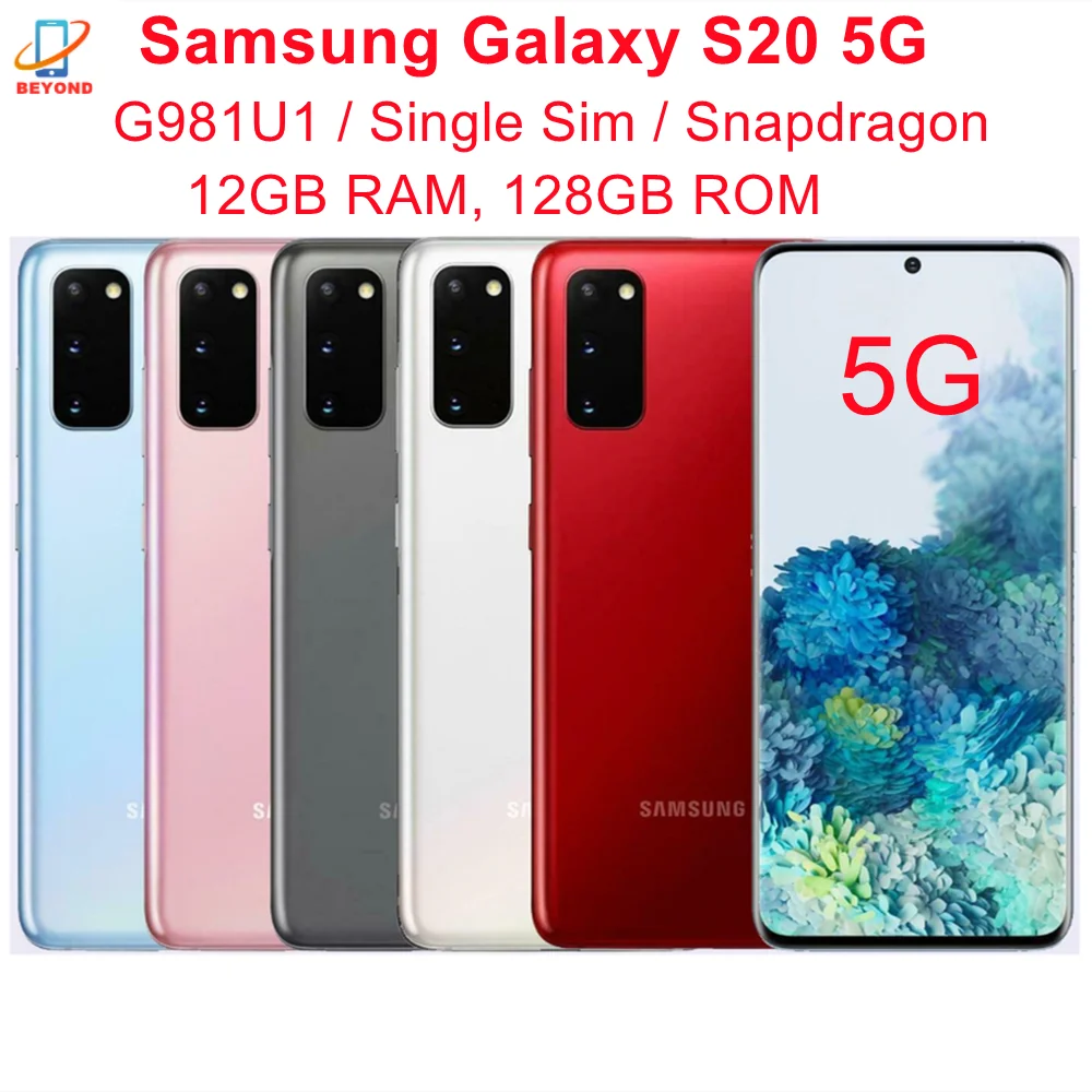 buy refurbished iphone Samsung Galaxy S20 5G G981U1 6.2" ROM 128GB RAM 12GB Snapdragon 865 NFC Triple Rear Camera Octa Core Original Cell Phone apple refurbished iphone