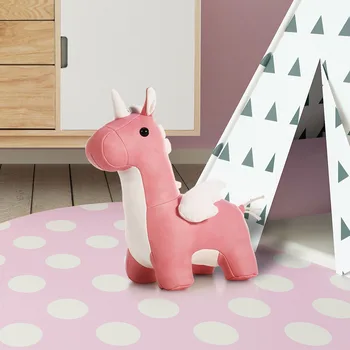 

Tooarts Leather Pink Unicorn Door Stopper Cute Beautiful Animal Toy Door Stopper Decorative Door Stopper for Home