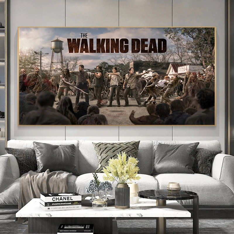 

The walking dead Canvas Painting Zombie Survival Horror Action Prints and Posters Wall Art Picture for Living Room Home Decor