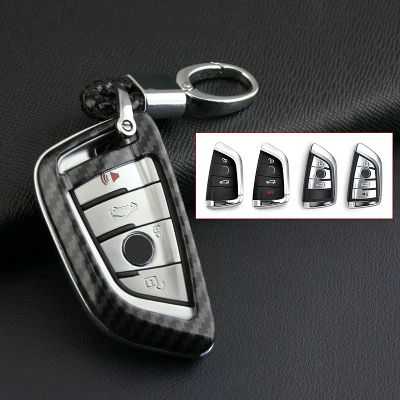 

1x Carbon-Fiber Key Fob Case Chain Cover For BMW F15 F16 G05 G20 G30 G32 G11 G01