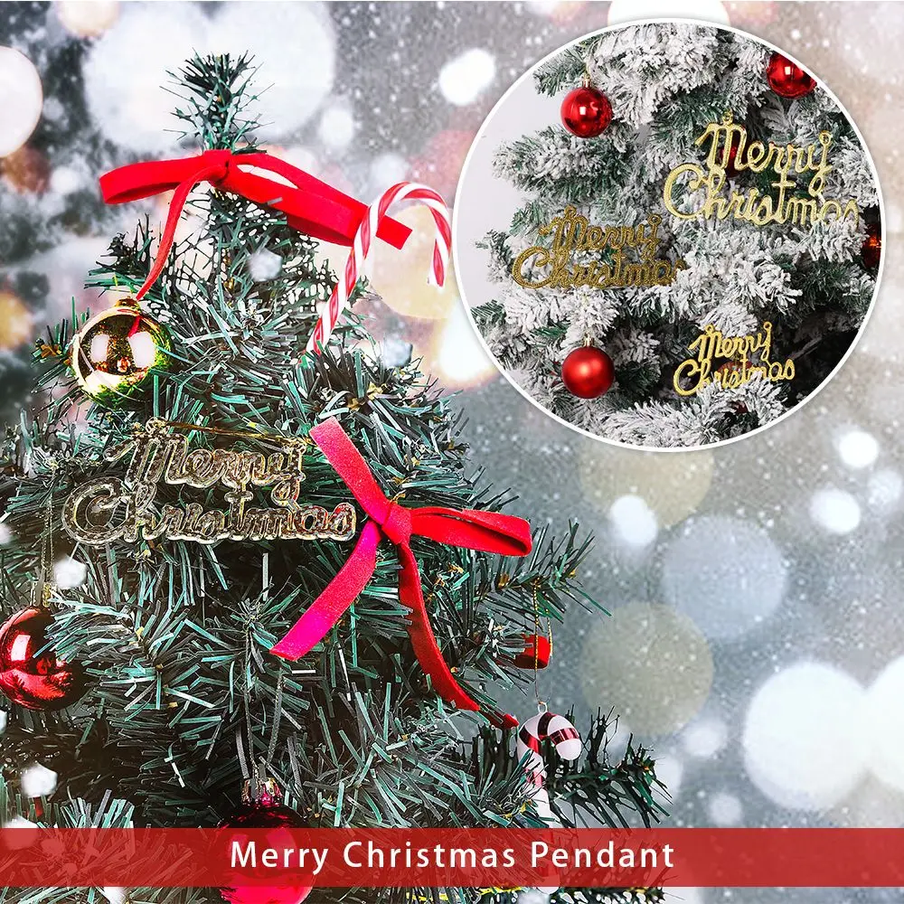 Christmas Decoration Plastic Merry Christmas Pendant Hanging English Letter Pendant Xmas Tree New Year Decor Ornaments 1/10Pcs